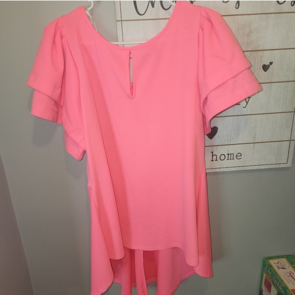 Boutique neon pink high low top 2x